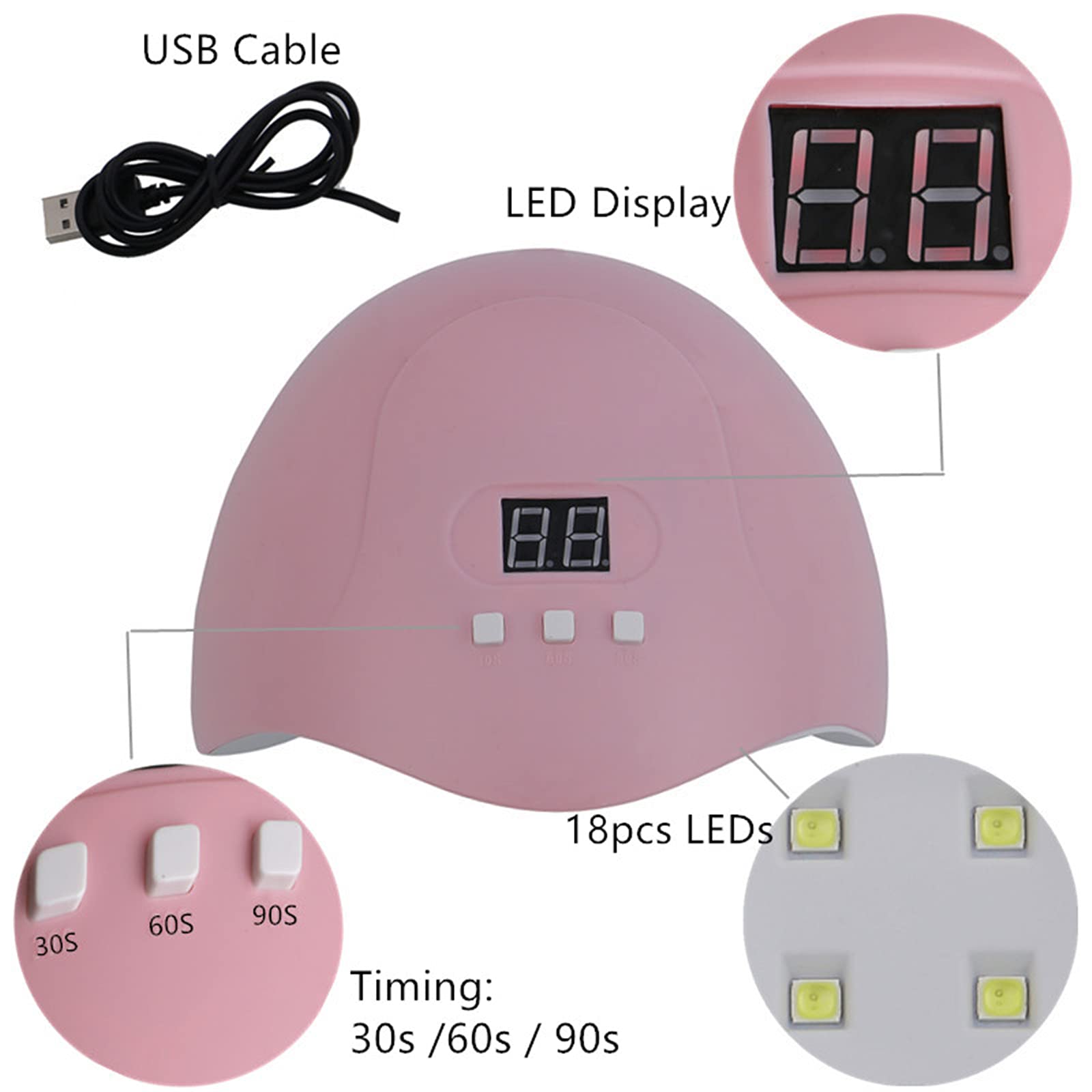 ZYC Lampada UV per Unghie a LED 54W per Curare Le Unghie del Gel UV Polish con Il sensore di Movimento Phototherapy Manicure Lampada per Uomo per Uomo
