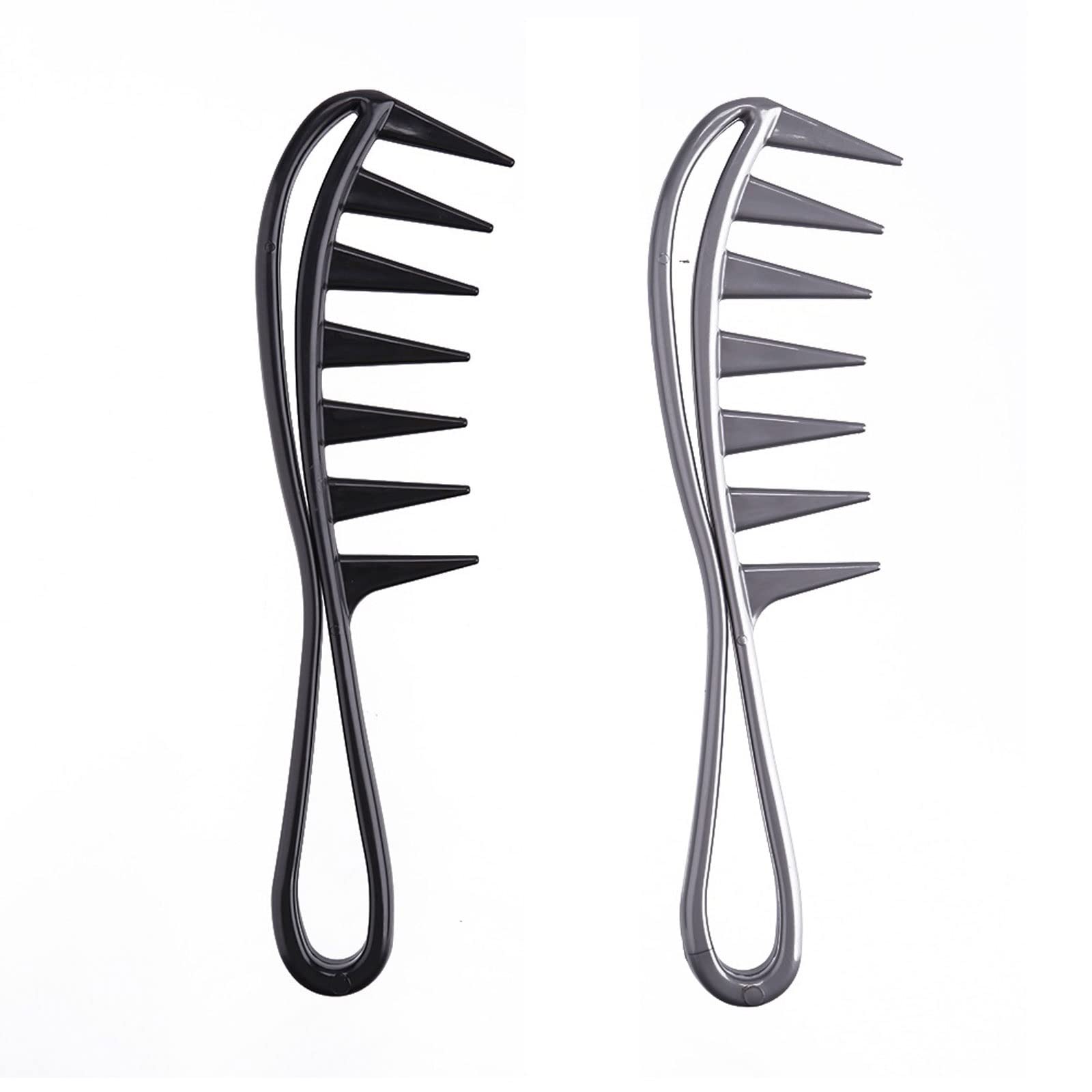 DieffematicSZ Grzebień Wide Tooth PP Comb Curly Hair Salon Hairdressing Comb Massage for Hair Styling Tool for Curl Hair (Color : Gray)