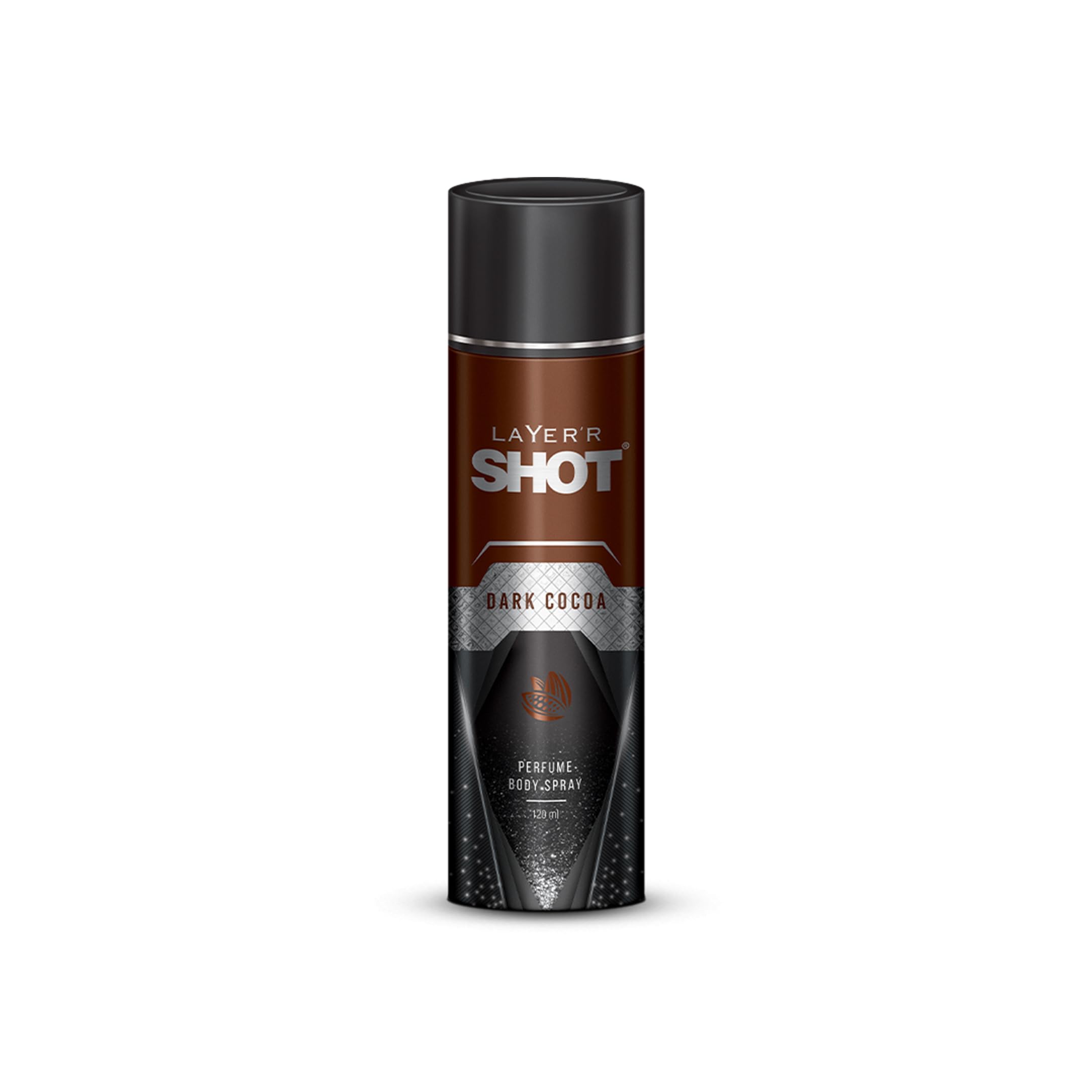 Layer'r Shot Dark Cocoa Body Spray For Men - 120ml | Long Lasting Premium Fragrance With Exotic Scent | Boost Confidence & Atrractiveness | Ideal For Daily Use