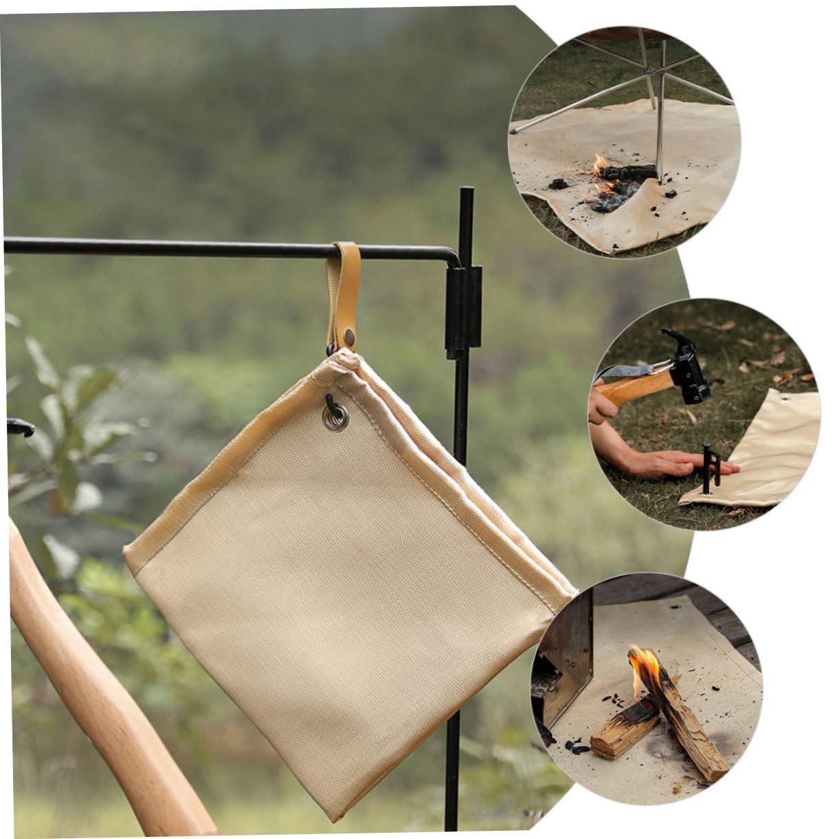 BESPORTBLE 5 Piezas Paño ignífugo para Acampar Fire Blanket Mantas ignifugas ignífuga Camper fosa Estera de para Pozo de Almohadilla a Prueba de Fibra de Vidrio