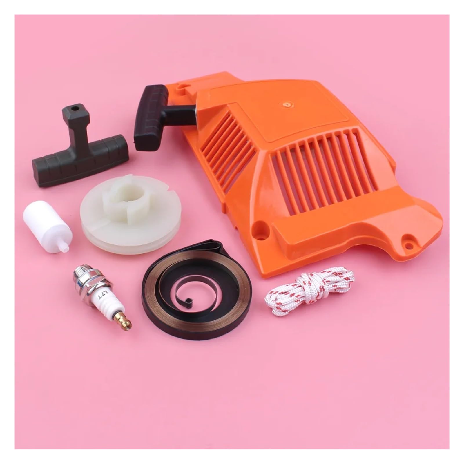 Kit de bujías de Filtro de Combustible con Resorte de Agarre de Mango de Cuerda de polea de Arranque de Retroceso for Piezas de Repuesto de Motosierra H-usqvarn 50 51 55