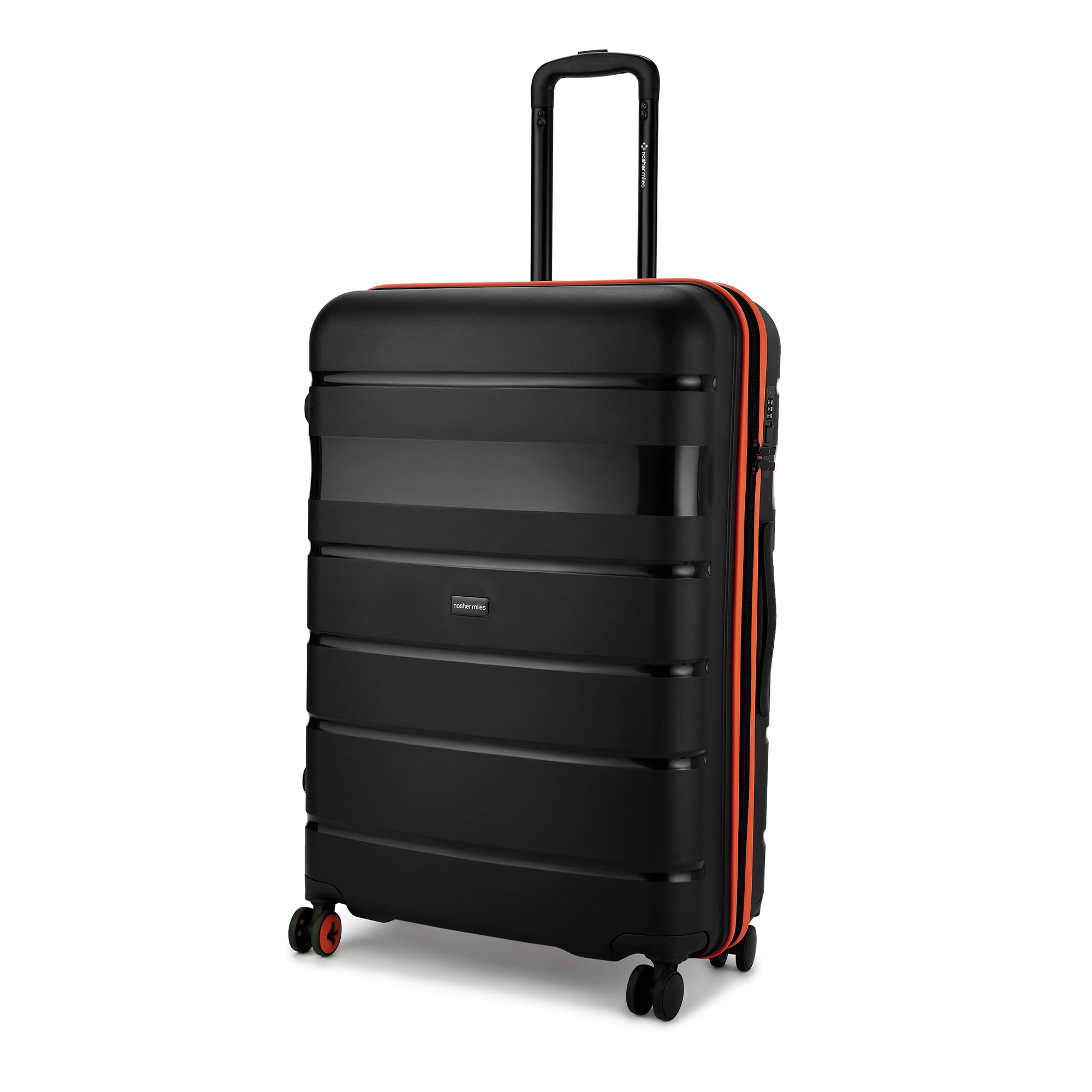 nasher miles Jupiter Hard-Sided Polypropylene Check-in Luggage 28 inch | 75cm | 8 Wheels Large Trolley Bag for Travel | Suitcase (Black)-picture-18