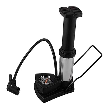 Plastic Portable Foot Activated Mini Floor Air Pump with Pressure Gauge for Bike, Bicycle, Car (Standard)