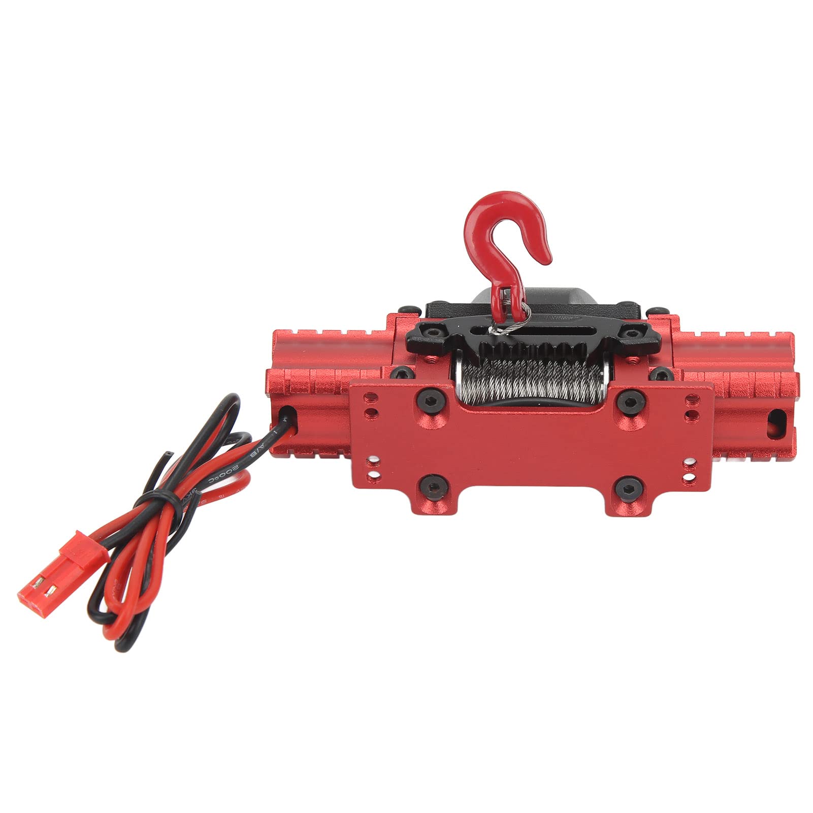 Acouto Cabrestante de Automóvil RC de Doble Motor Profesional, Cabrestante de Alta Simulación con Cuerda de Alambre de 1 M, Adecuado para Autos HSP, RC, Potencia Máxima de 10 Kg (rojo)