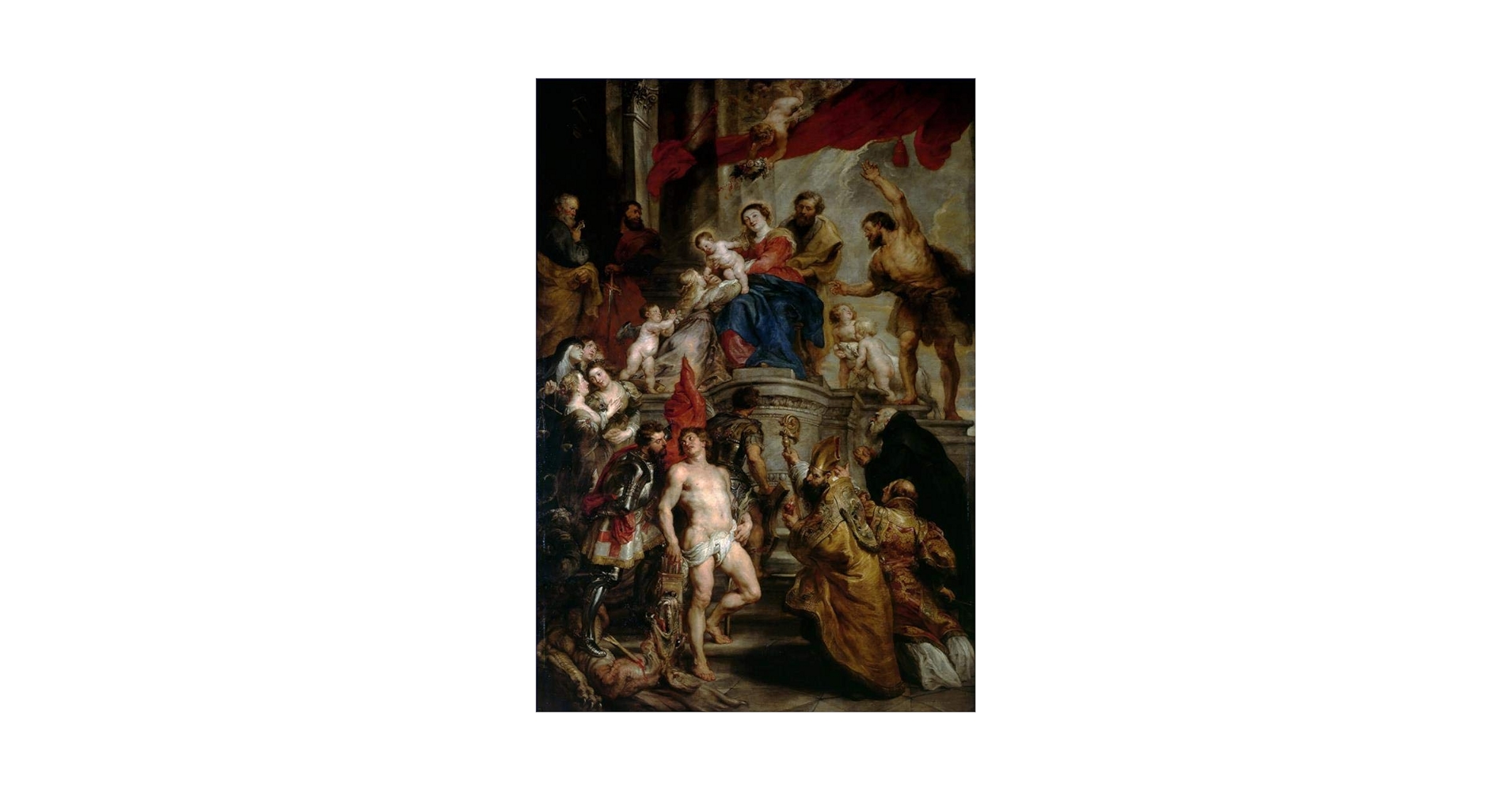 Amazon.co.jp: つの絵画聖母と子供と聖人クリスチャン ピーター パウル