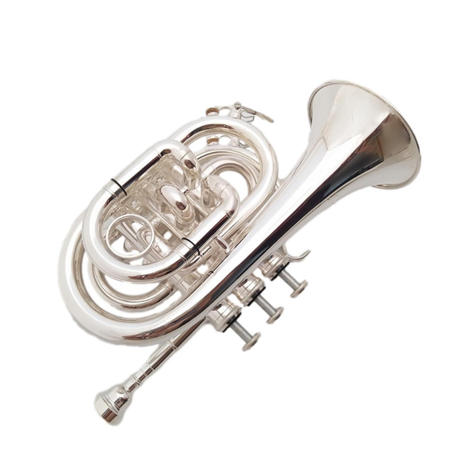 Trompeta Trompeta De Palma Chapada En Plata Instrumento De Trompeta De Bolsillo Llave Plana B Actuación De Banda Para Principiantes Y Adultos