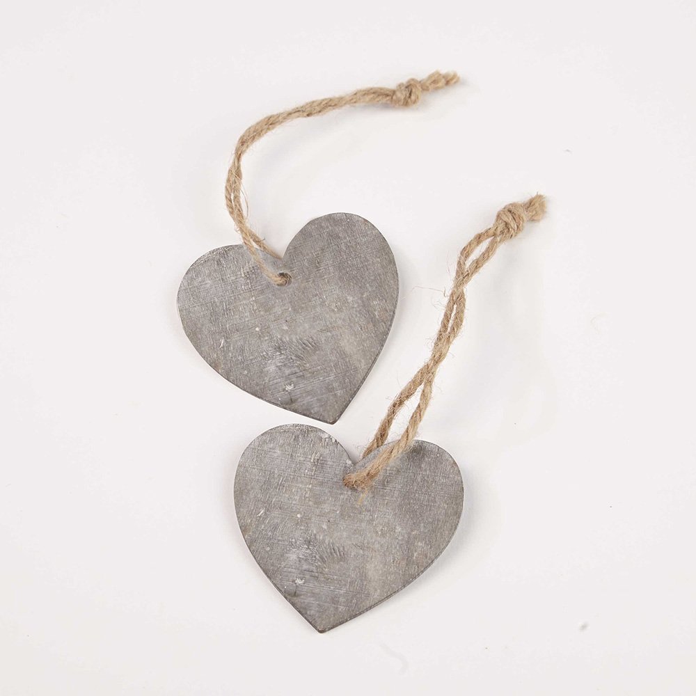 Smither Oasis Grey Hanging Wooden Heart Tag - 6Cm - 10 Tags