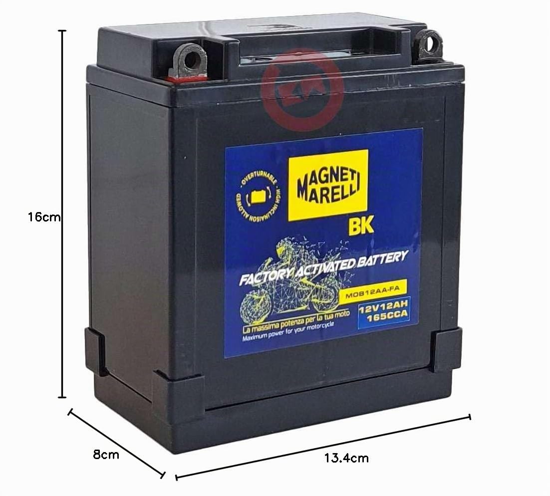 Batteria YB12A-A 12V 12AH Sigillata Pronta all’uso compatibile con HONDA CB 650 750 KAWASAKI GPZ 550