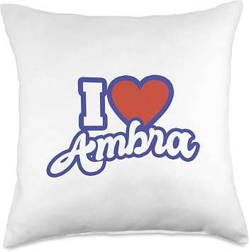 I Love Ambra Throw Pillow