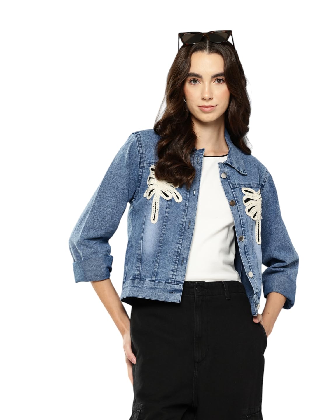 aarika Womens Casual Wear Black Colour Embroidery Denim Jacket-picture-32