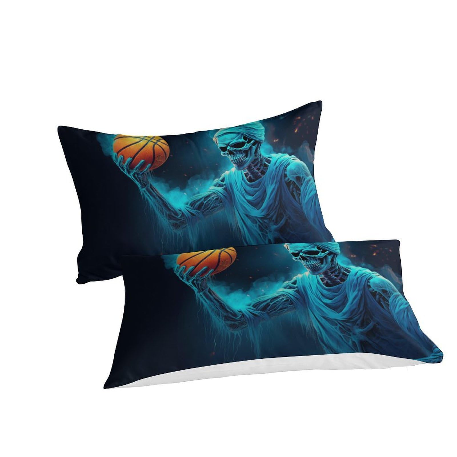 Baloncesto esqueleto Copripiumino 3D Stampato Con Federe,Deportes Bedding Set Con Copripiumini Chiusura A Cerniera, Morbida Microfibra Quilt Cover King（220x240cm）