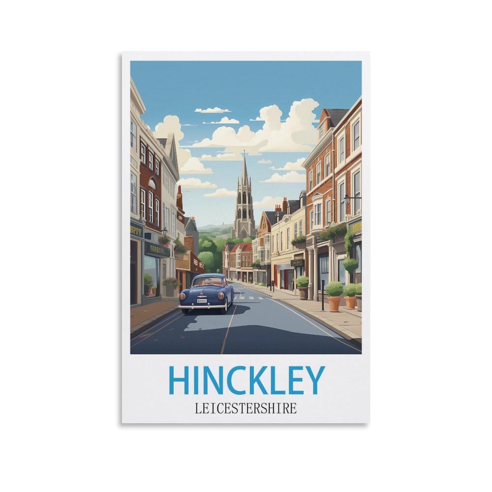Hinckley Leicestershire Vintage Travel Poster 20x30inch(50x75cm) Canvas Art Poster And Wall Art Picture Print Modern Family Bedroom Decor