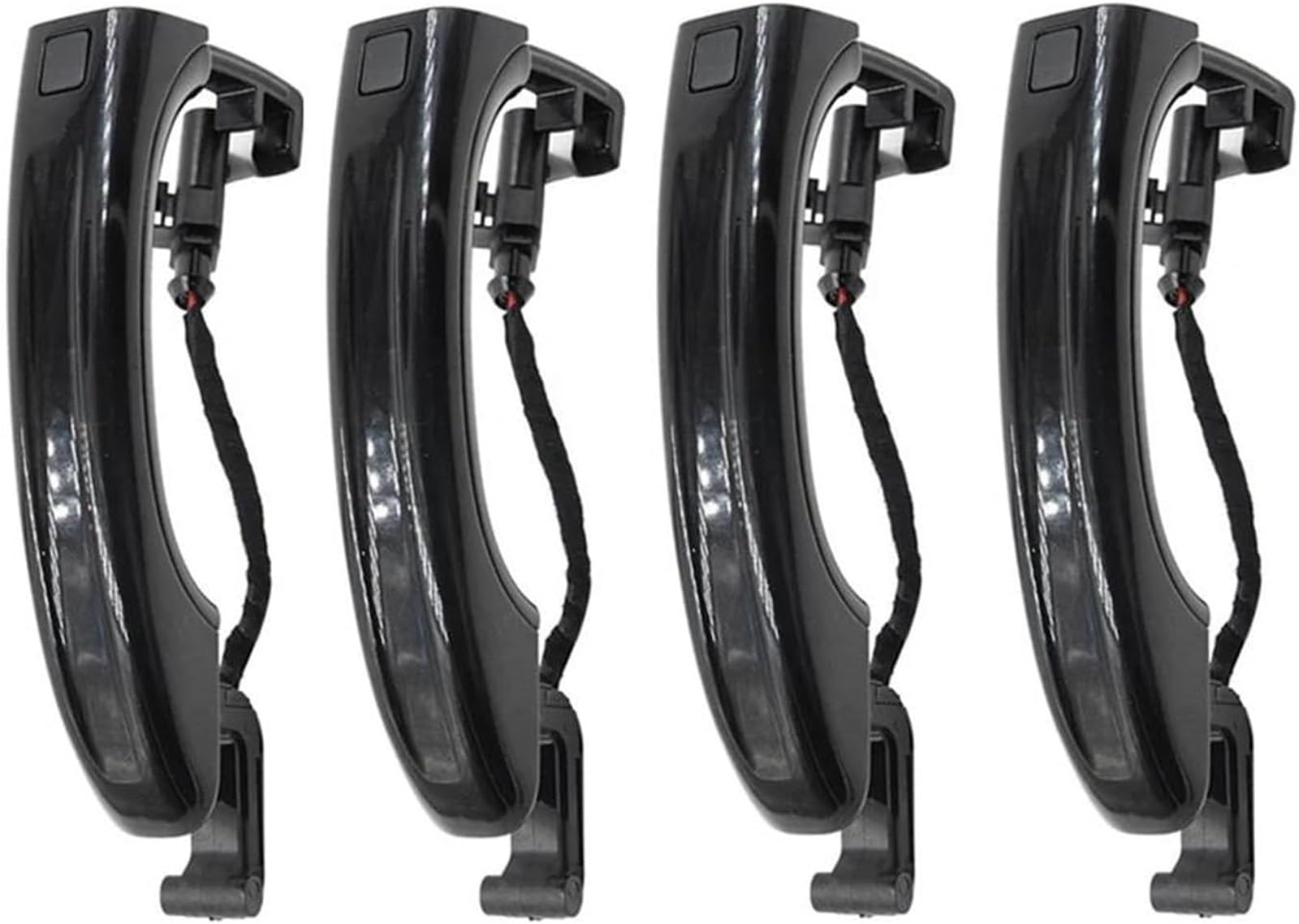 Glymzoi 4Pcs Old Black Car Exterior Door Handles Outer Door Handle Q7 2007-2015 4L0837207a 4L0837205b 4Pcs For Smart Sensor Exterior 4L0837205a(4Pcs Old Black)