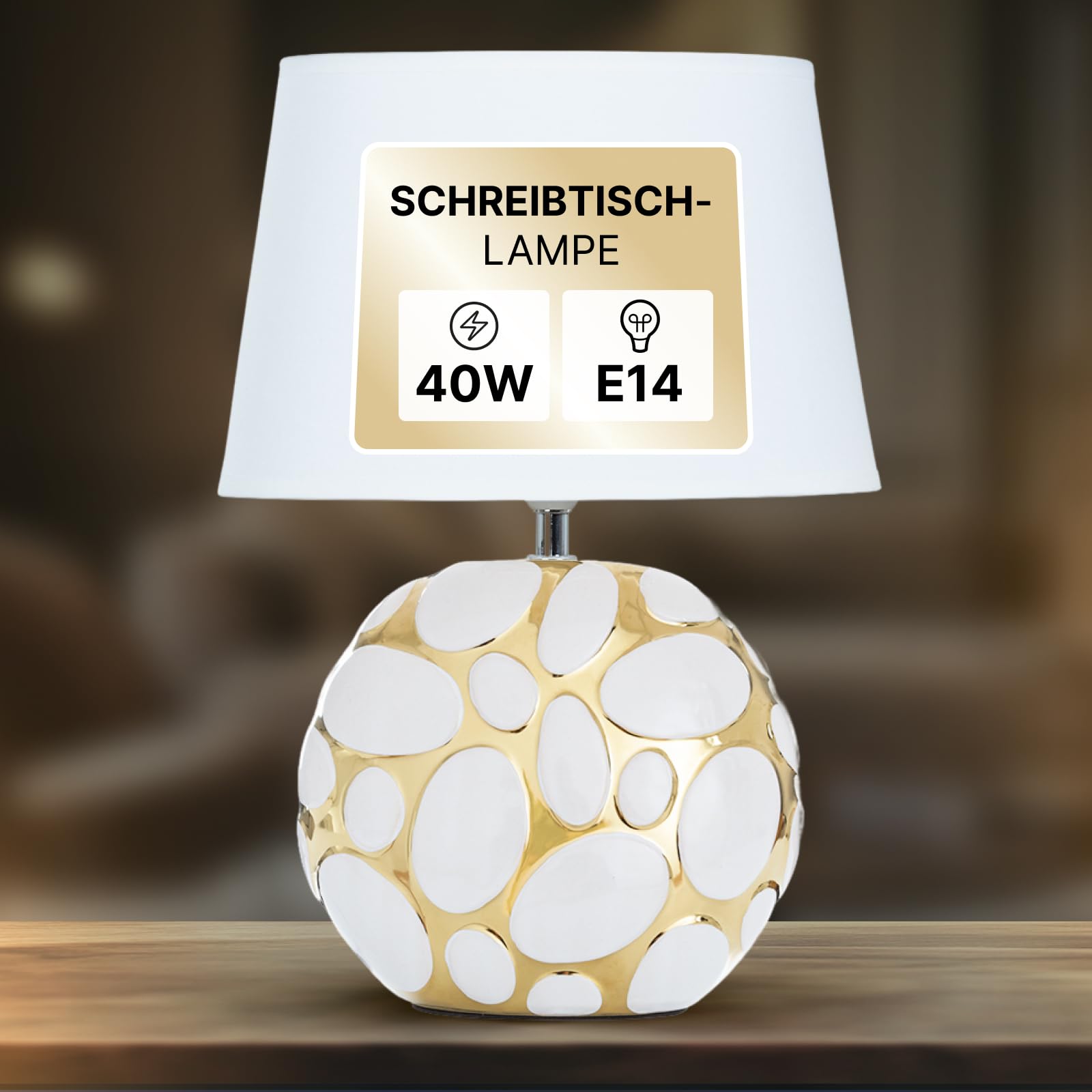 Arte Lamp Poppy Lámpara de mesa LED moderna con pantalla y cable – Iluminación de escritorio elegante para salón y dormitorio, regulable y de bajo consumo