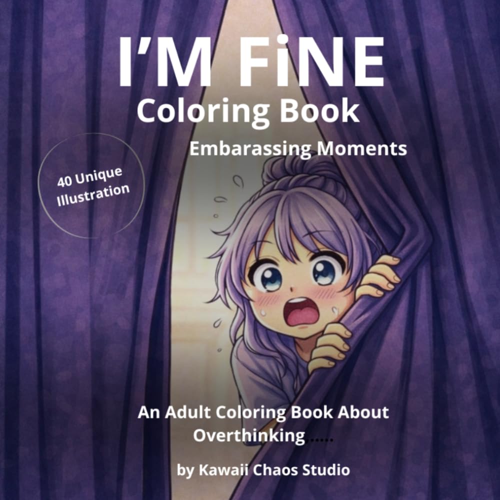 I'M FINE Embarassing moments: An Adult Coloring Book About Overthinking
