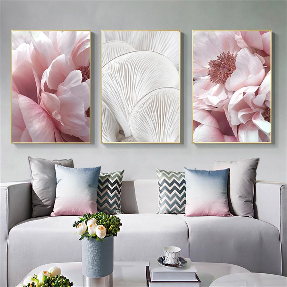 WBYZAC Wall Pictures-Abstract Botanical Poster Mushroom Flower Canvas Print Nordic Wall Art Painting Decor Picture Bedroom Kitchen Home Decor Artwork-40 * 50cm*3PCS (No Frame)