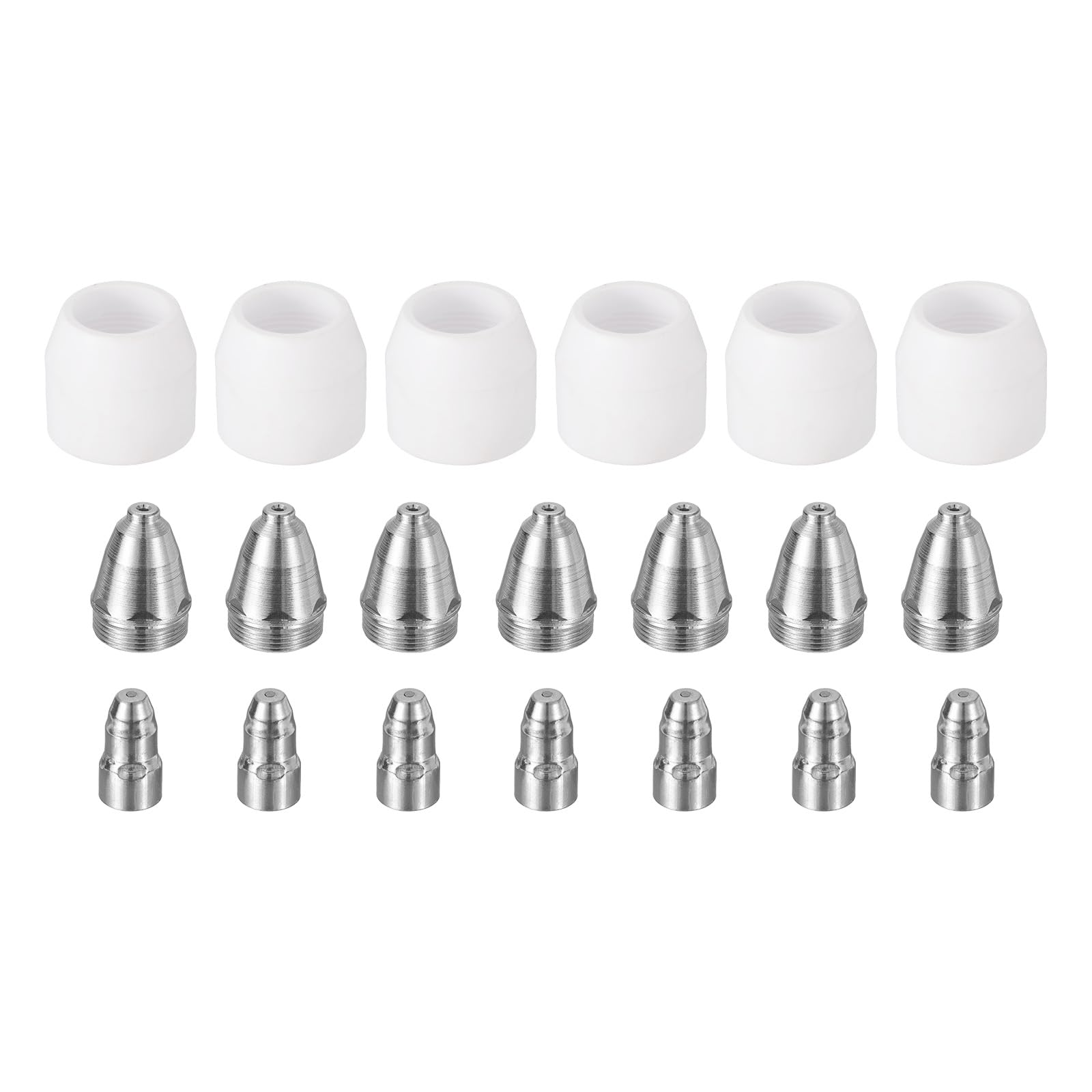 HARFINGTON 20pcs P80 Plasma Cutter Nozzle Electrodes and Shroud Cup Consumables Kit, 1.7mm Nozzle Tip