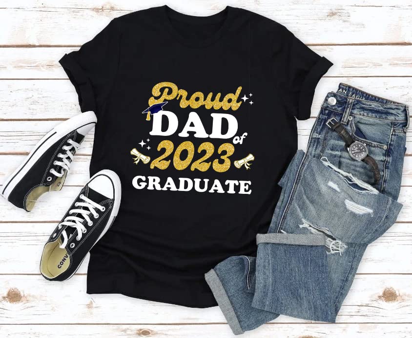 Miniatura 4 de Proud Family 2023 Graduate Shirts Graduation Class 2023 Gold Squad T-Shirts Proud Mom Dad Sister Brother Graduate Tees Custom Shirt, Golden