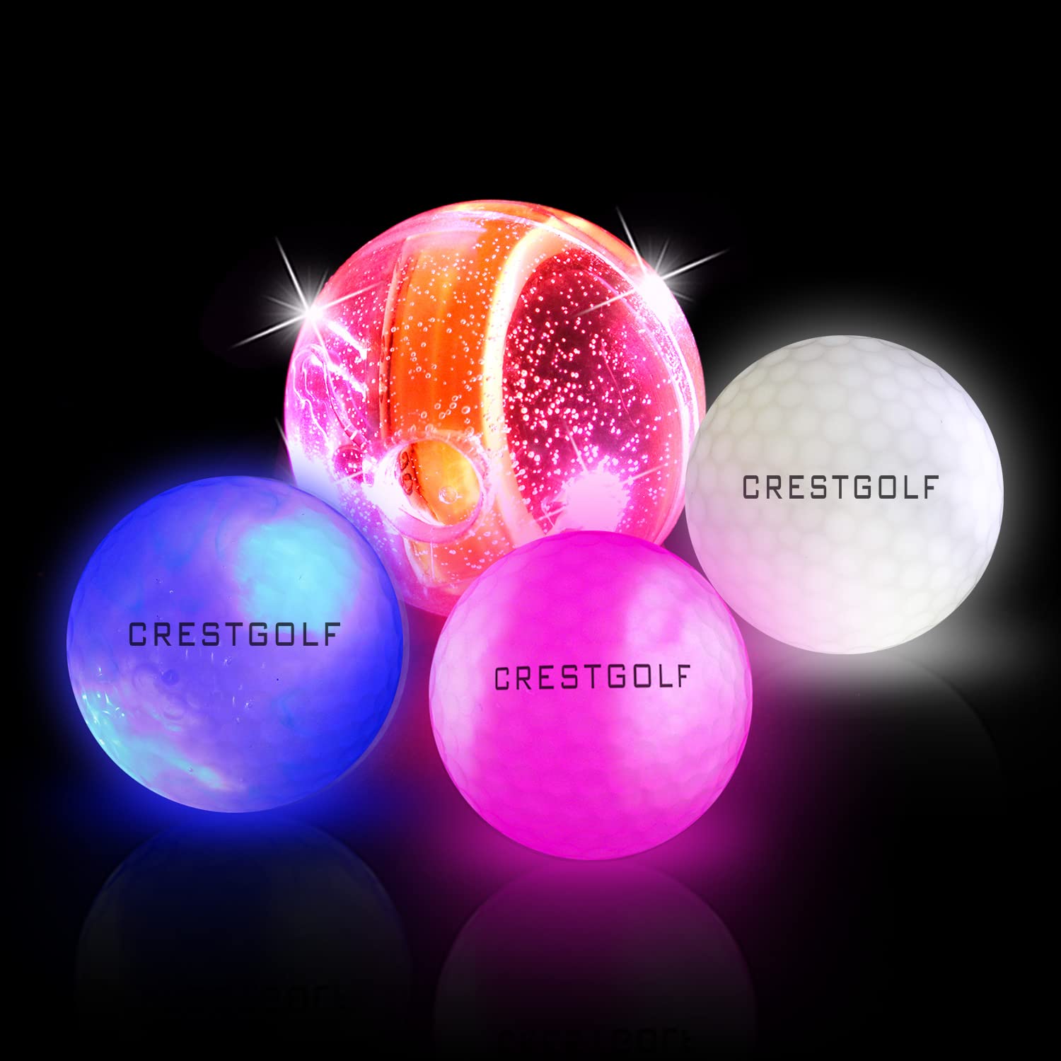 Amazon | Crestgolf 点滅光るゴルフボール、ナイトグローフラッシュ