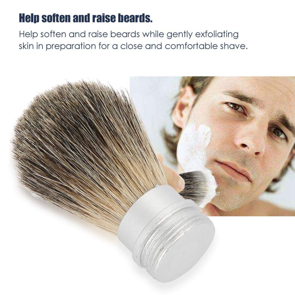 Brosse à raser portative pour hommes, ensemble de toilettage de barbe incluant Brosse à moustache et Brosse à cheveux, outil de soin facial et crée une meilleure mousse pour le rasage