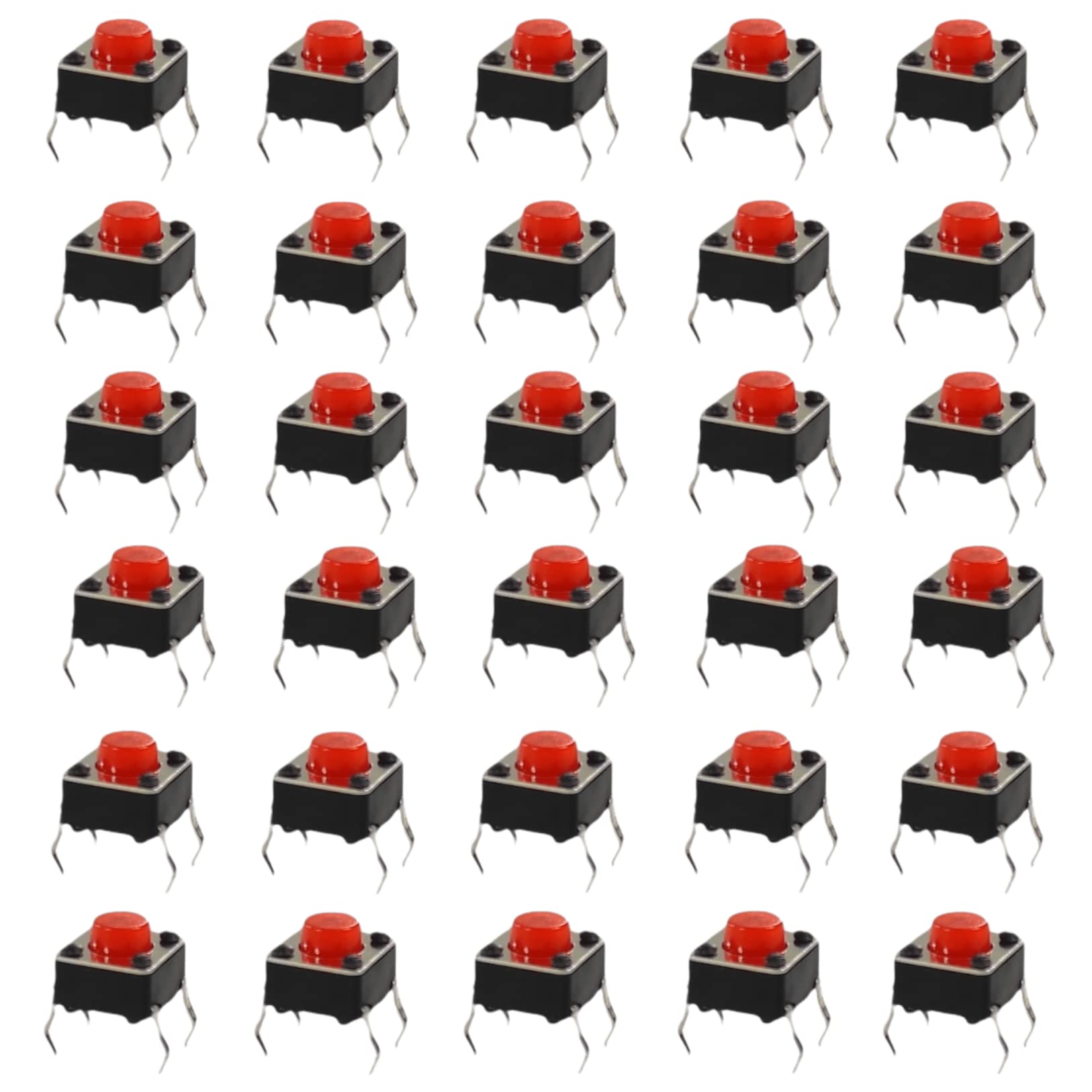 Push Button RED Tactile Micro Switch 12mm 4 pin Pack of 50-image-2