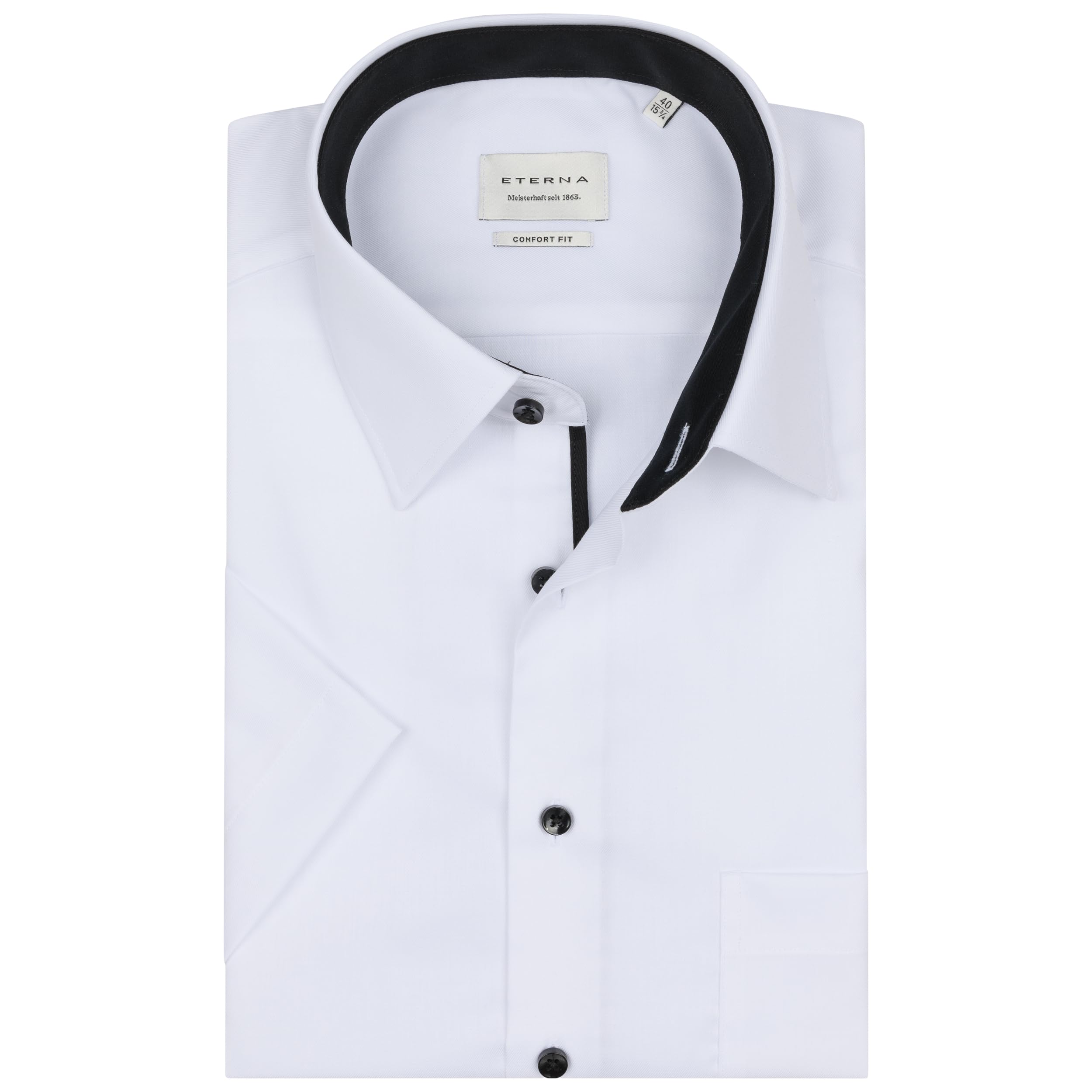 ETERNA Herren Businesshemd Kurzarm Comfort FIT | Uni | Bügelfrei | Kent Kragen