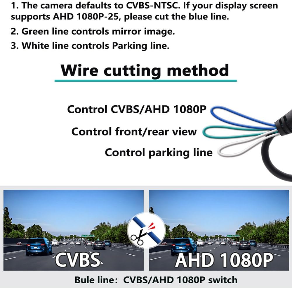 Backup/Front View Camera,IP69K Waterproof Great Night Vision HD and Super Wide Angle Metal OEM Style Reverse Rear View Backup Camera for Cars Pickup Trucks SUVs RVs Vans (Black)