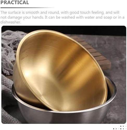 Miniatura 8 de Luxshiny Cuencos de acero inoxidable para mezclar 40.6 fl oz, tazón de medición para hornear, tazón de sopa de ramen coreano, bandeja de ensalada de