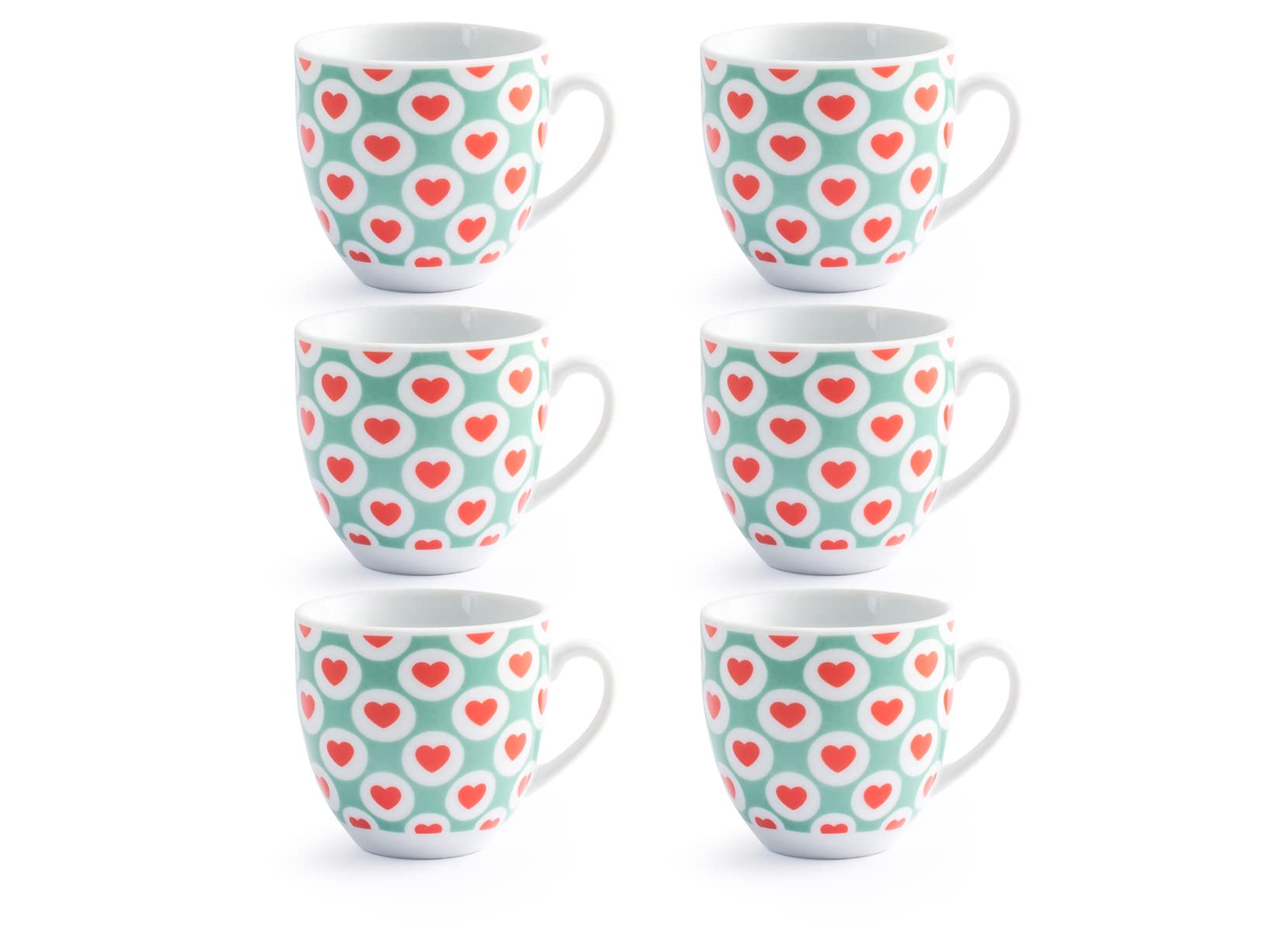 Royal Norfolk Surreal Set of 6 Coffee Cups Without Saucer, Porcelain 90cc