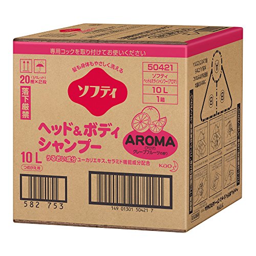 花王プロシリーズ ソフティ ヘッド&ボディシャンプーAROMA(アロマ) 10L バッグインボックスタイプ (花王プロフェッショナルシリーズ)