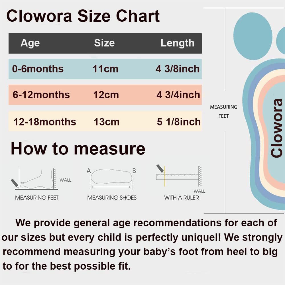 Clowora Unsex - Scarpe in tela per neonati, suola morbida, antiscivolo, casual, per neonati, 3-18 mesi