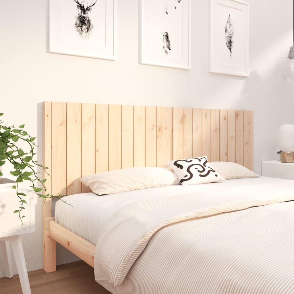 Testiera 185,5 x 4 x 100 cm in legno massello di pino, headboard rustica per telaio del letto, design unico, camera da letto cabecera de cama