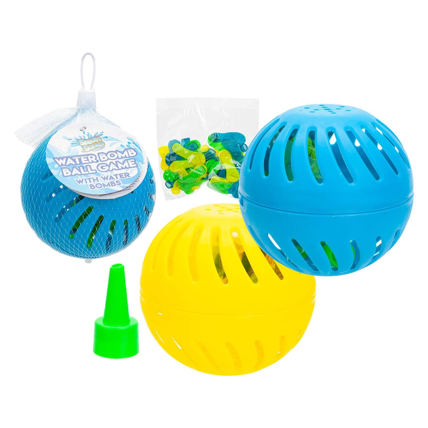 Water Bomb Ball Game Pack of 2 – Reusable Water Balloons with Easy Fill Filler – Summer Garden Pool Beach Outdoor Water Toys for Kids Family Holiday Fun Games – 11.5cm Splash Balls Set
