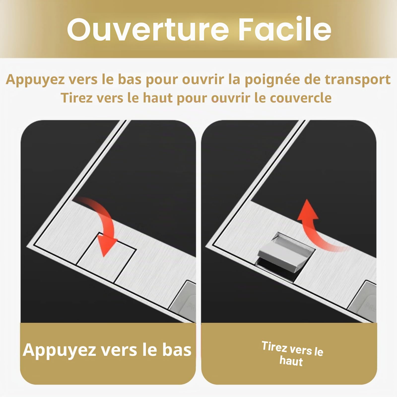 Boîte de Prise électrique au Sol, AC 250V 16A Prise Dissimulée Encastrée Prise de Sol Dissimulée en Acier Inoxydable pour la Maison