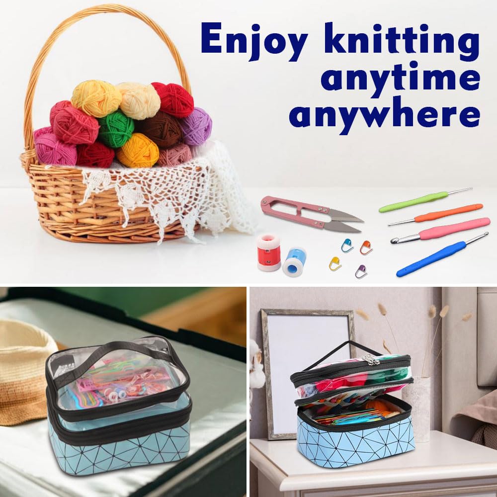 GreHom Kit Crochet Debutant Complet, 105 Pièces Crochet Kit Crochet Debutant kits Tricot Kits de Crochet avec Laine, Accessoires de Crochet, Crochets en Pointe