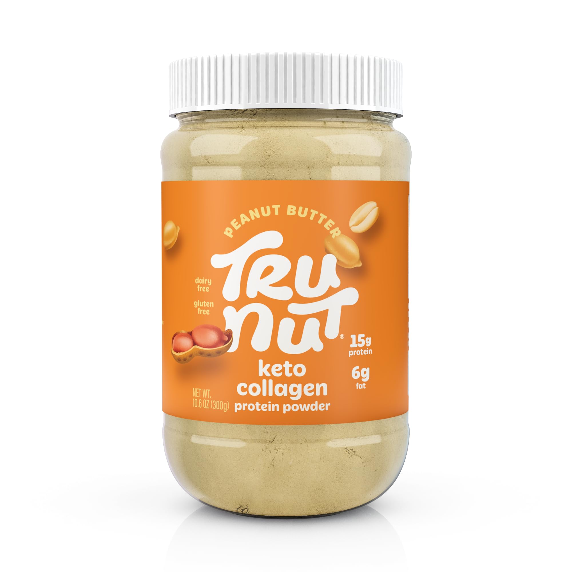 Tru-Nut Keto Collagen Protein Powder (Peanut Butter, 10.6 oz) - Peanut Butter Collagen Protein Powder - Great for Smoothies, Shakes, Keto Diet Meals and Snacks Peanut Butter 10.6 Ounce (Pack of 1)