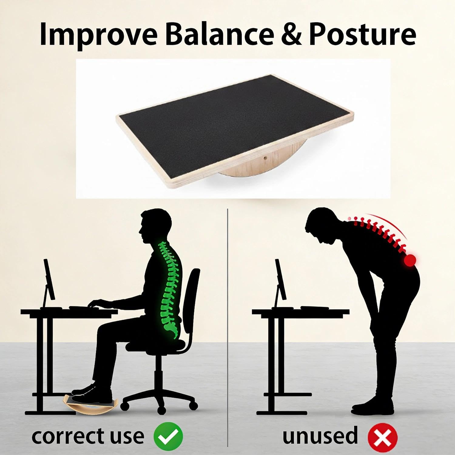 Allungatore per Polpacci, Balance Board in Legno 2 in 1, Tavola Inclinata Portatile, Angoli Regolabili,per Caviglie E Fianchi,per Principianti E Avanzati