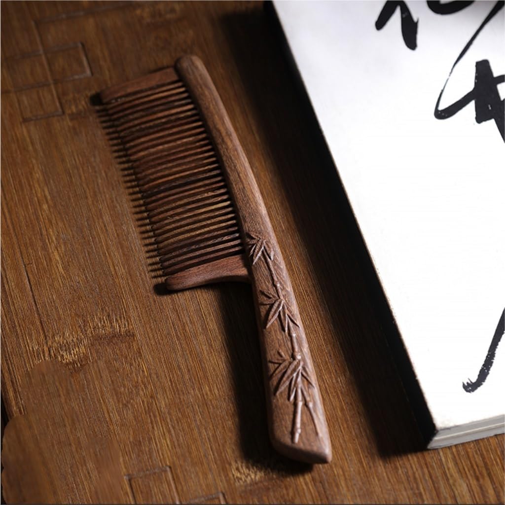 Peine Para Peinar Peine de mango largo de madera maciza, peine rectangular for mujer, peine de ducha for baño, herramientas for el cuidado y peinado del cabello Peine Para El Cabello