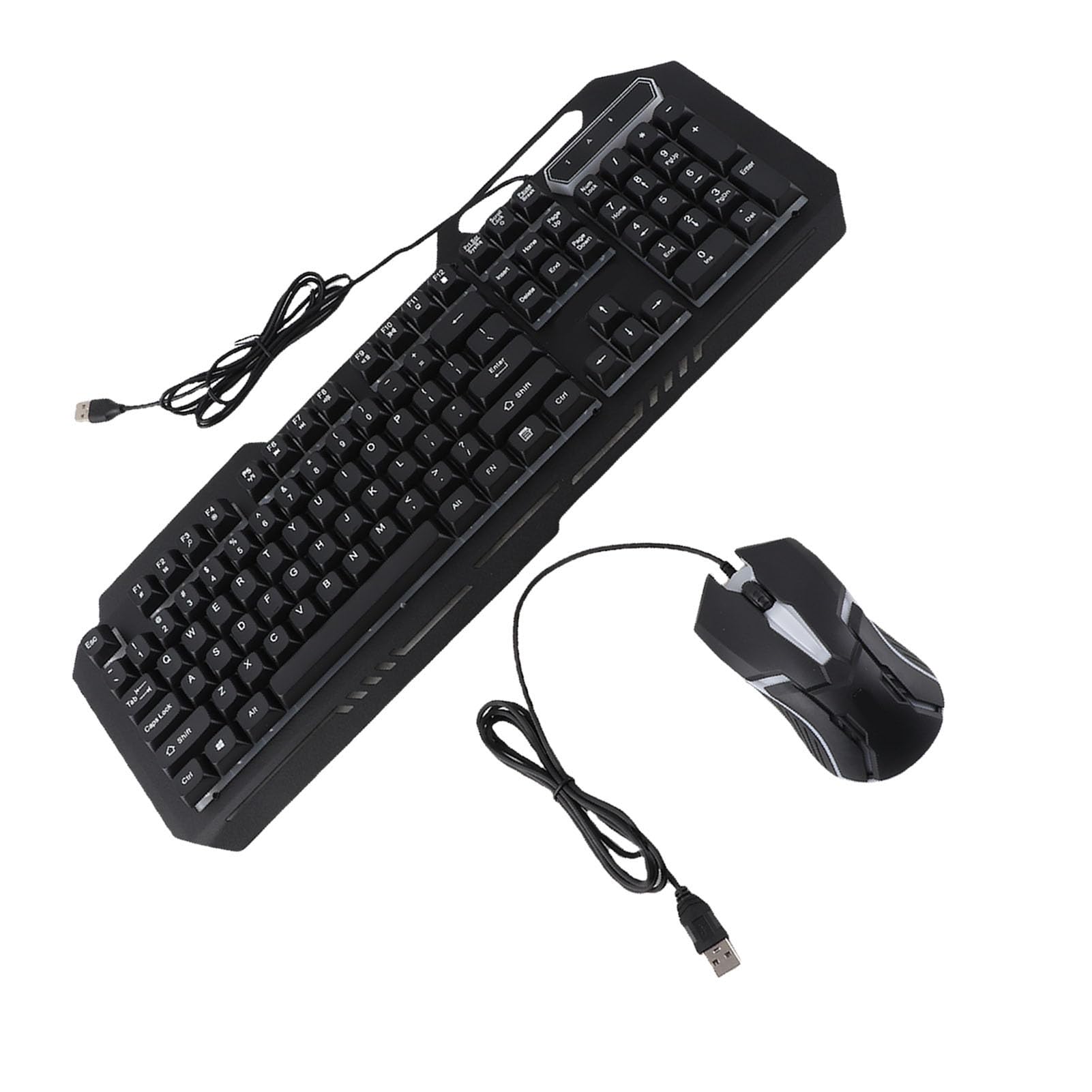 Acouto Przewodowa Klawiatura Combo 1200 DPI RGB Light Ergonomiczne 104 Klawisze Klawiatura do Gier ze Stopu Aluminium i Zestaw do Komputerów Stacjonarnych Laptop PC to Aluminiowa Przewodowa i