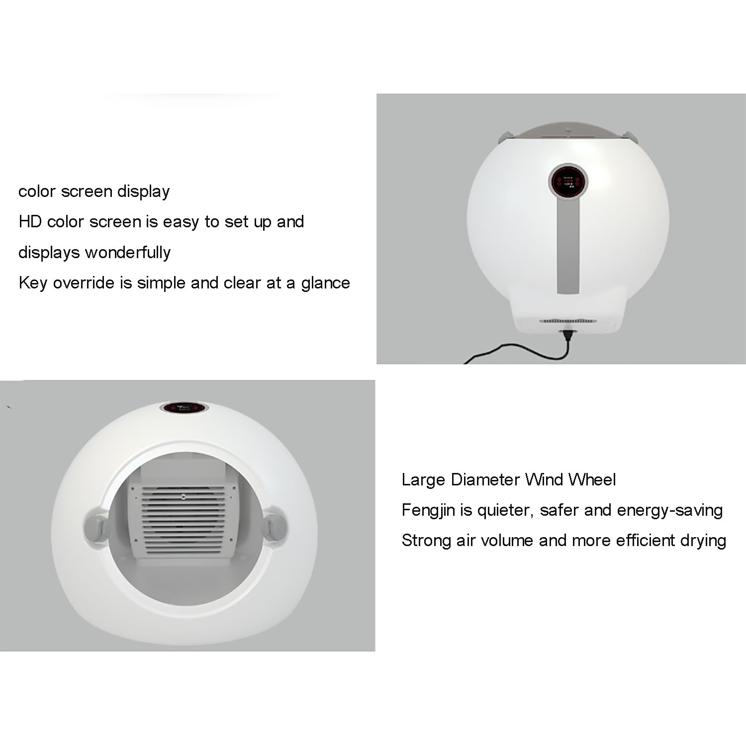 Scatola per Asciugatura Automatica per Animali Domestici, Asciugacapelli Intelligente per Toelettatura Animali Domestici con Schermo LCD a Colori, Asciugatura Professionale a 360°, Basso Rumore