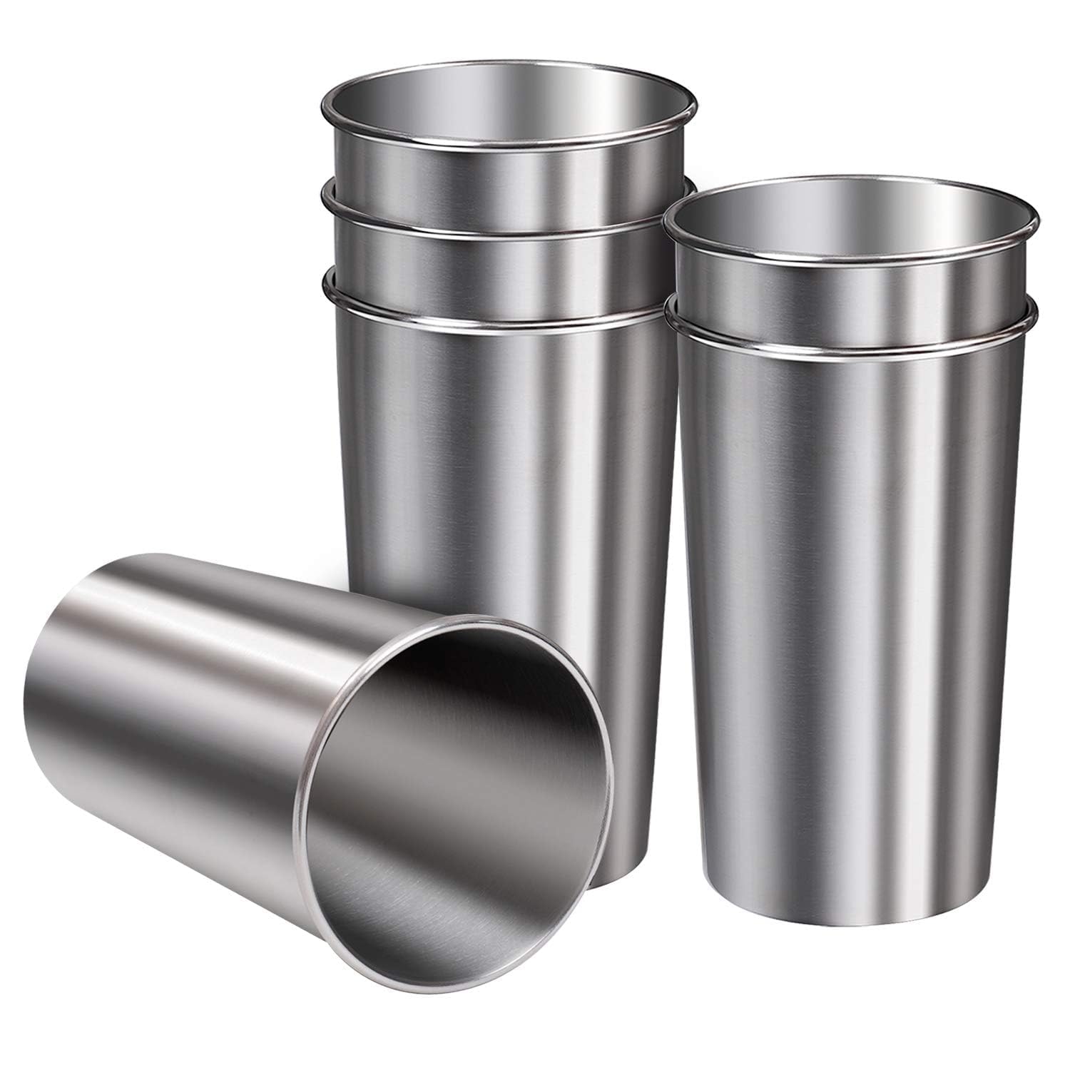 Ruisita Lot de 6 gobelets en acier inoxydable incassables empilables pour adultes ou enfants 600 ml