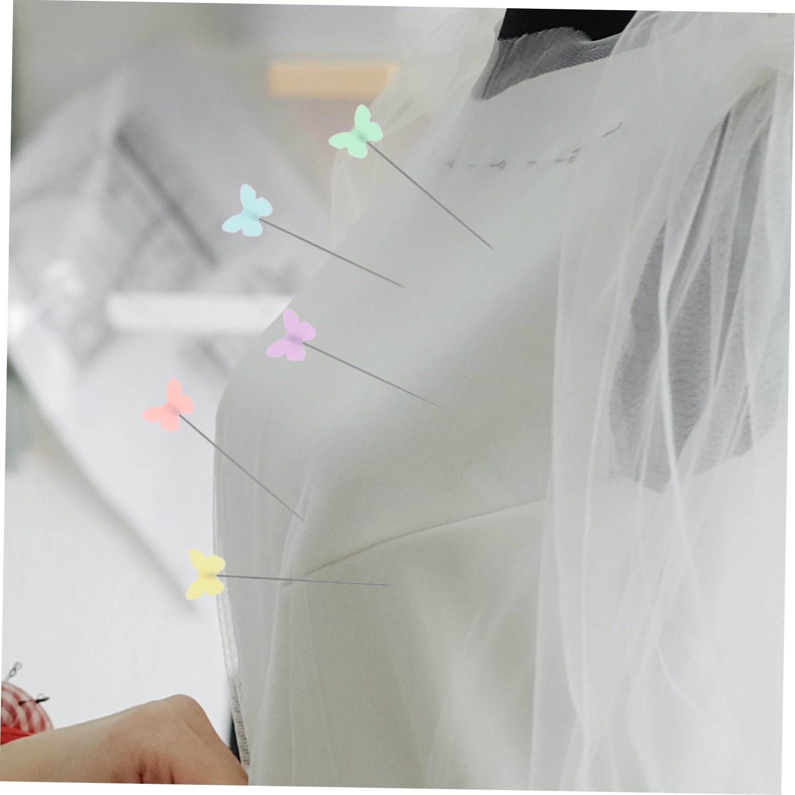 OSALADI 100Pcs Sewing Pins Durable Stitching Pins for Crafts Corsages and Embroidery Flat Head Straight Pins for Sewing Projects and Decorations