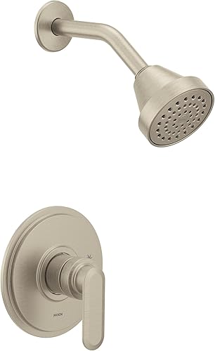 Miniatura 1 de Moen Greenfield UT2322EPBN - Moldura de ducha de un solo mango de níquel cepillado con cabezal de ducha y manija de ducha, requiere válvula,