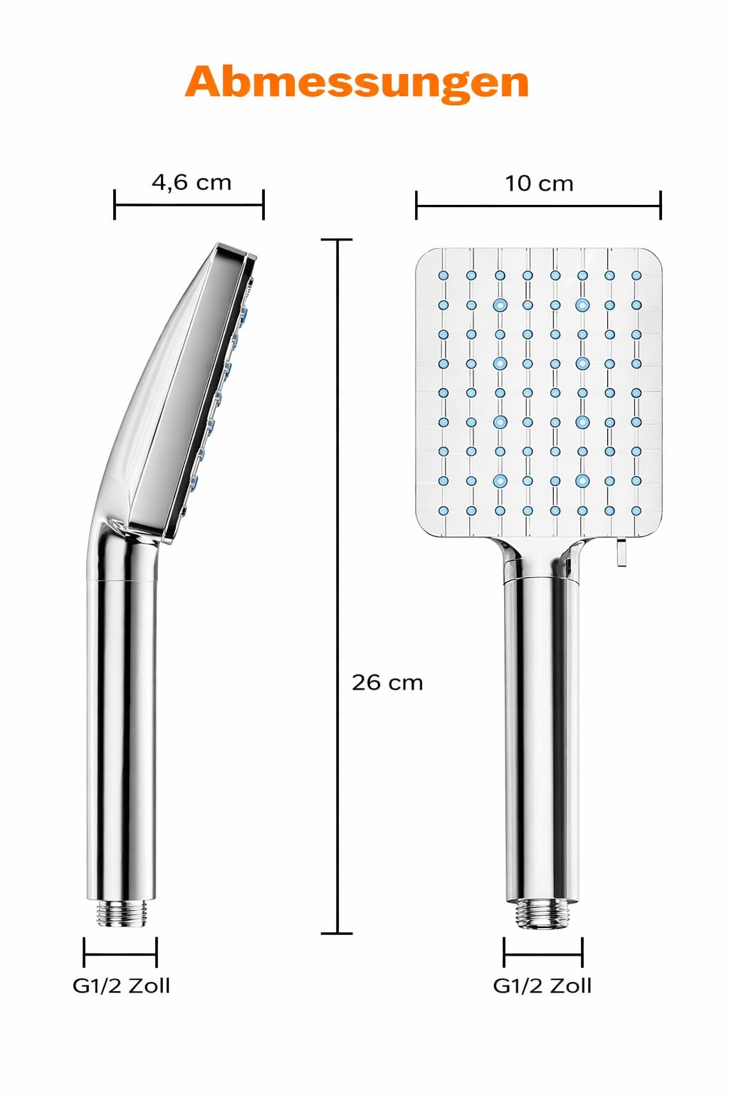 Soffione Doccia con Filtro per Acqua Dura Cobbe, 6+1 Modalità di Getto, Soffione Doccia ad Alta Pressione e Tubo Flessibile da 1,5 m con Filtro a 20 Stadi per la Rimozione del Cloro Residuo, Cromato
