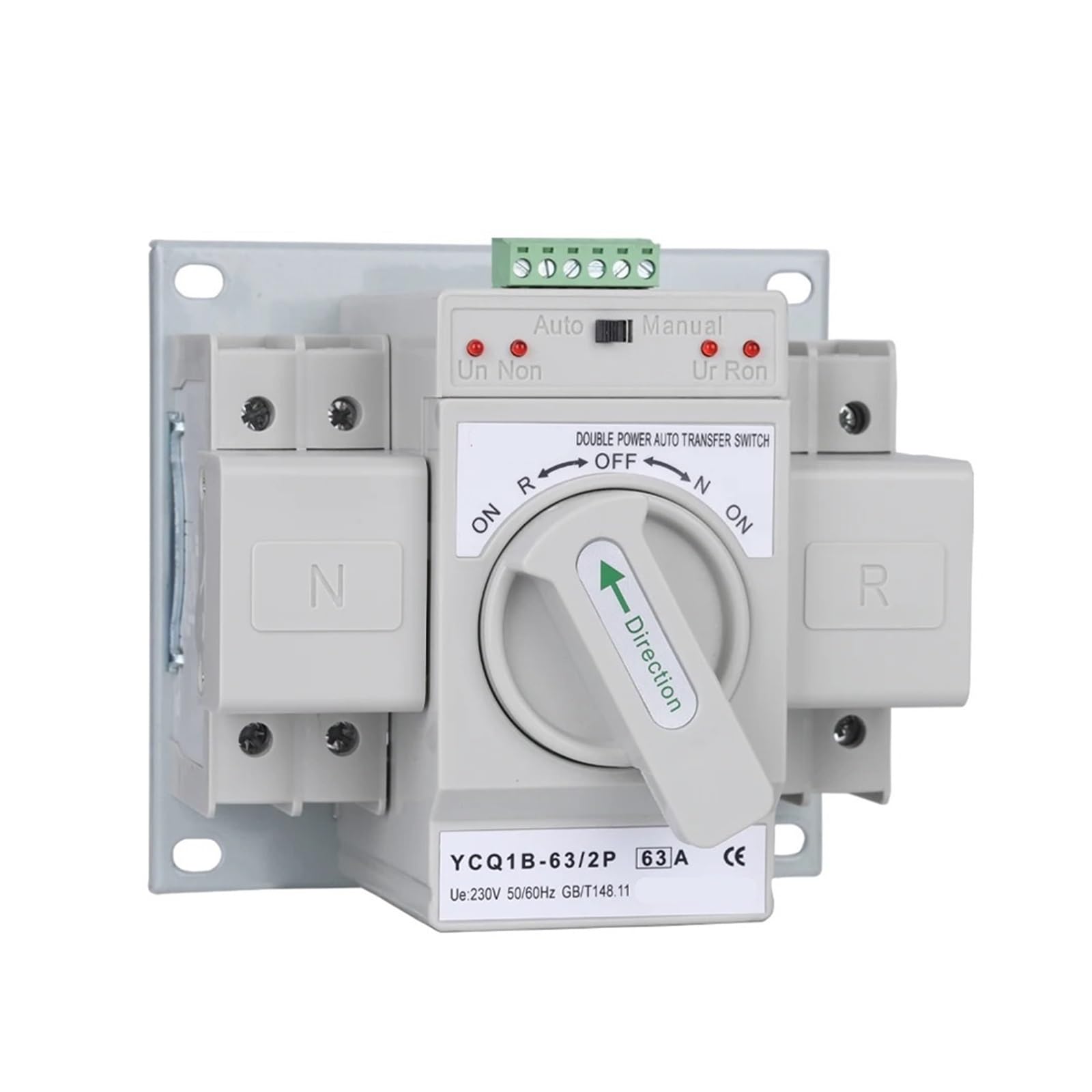 Interruptor de transferencia automática de doble potencia, disyuntores de | Conmutación, AC230V 2P 63A Automático/Manual