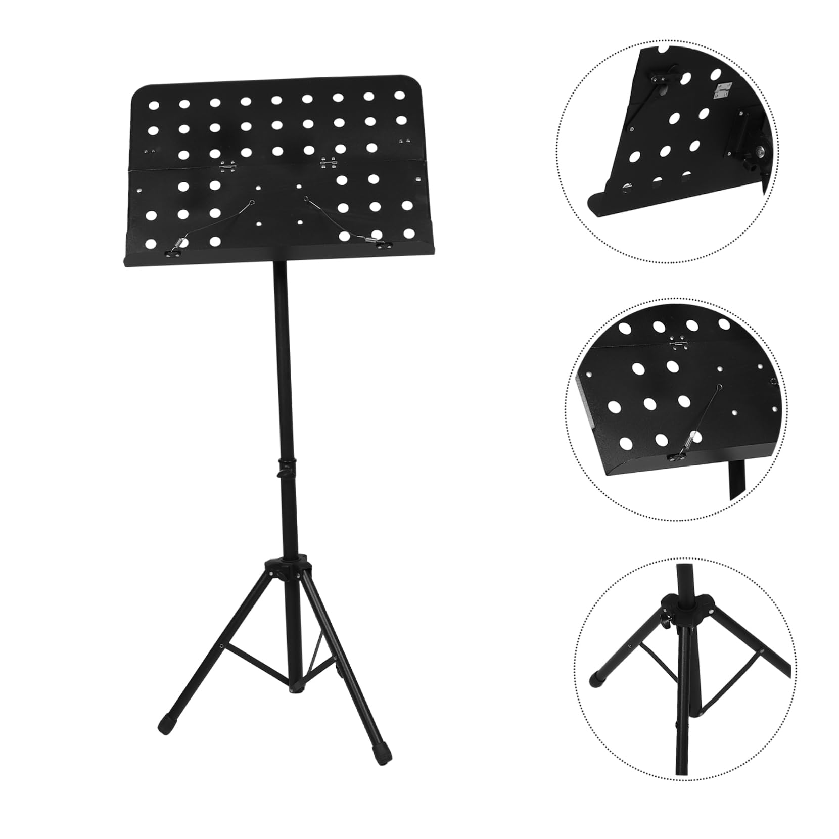 Klappbarer Notenständer Schwarz, Höhenverstellbar, Tragbar für Musiker | Klavier und Ensemble, Kunststoff mit Eisen, Elegant Gestaltet, für Reise und Bühnenauftritte