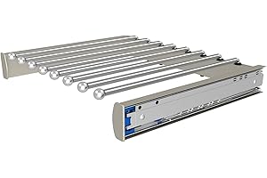 Rev-A-Shelf 18-Inch Chrome Pull Out Pants Rack with Soft-close