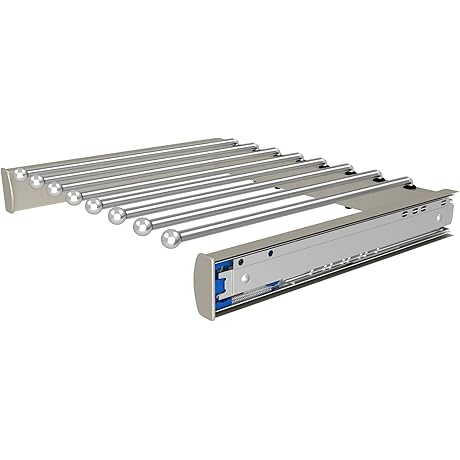 Rev-A-Shelf 18-Inch Chrome Pull Out Pants Rack with Soft-close