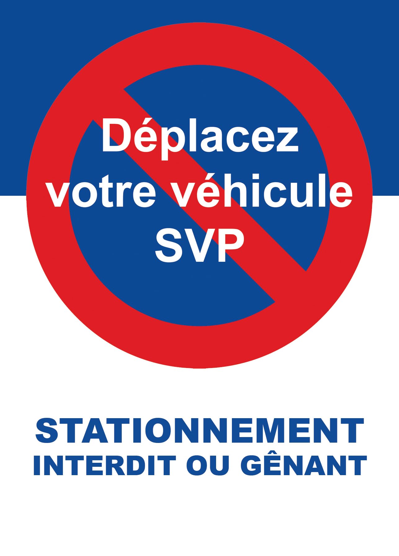Stickers Stationnement Gênant vendus par 50. Difficiles à décoller. Autocollants mauvais stationnement. 10,5 x 14,8 cm