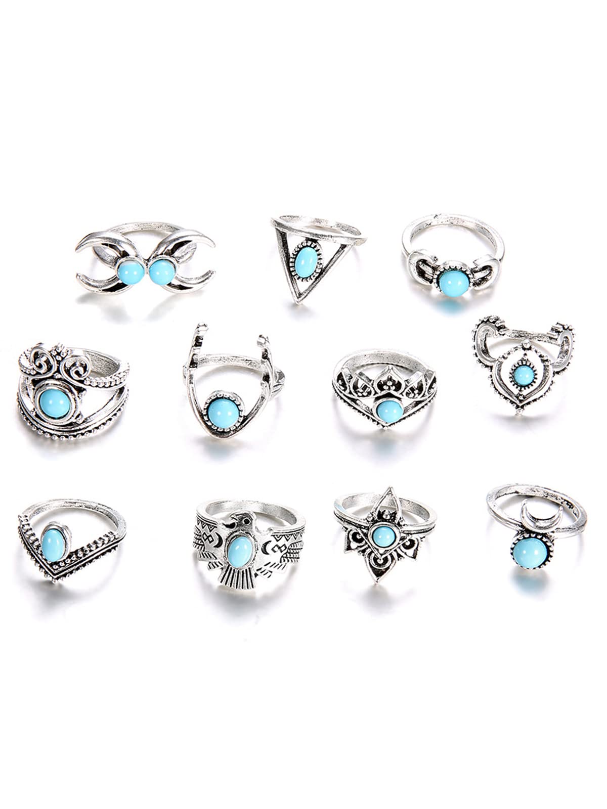Scintillare By Sukkhi Youthful Crown & Geometric Design Oxidised Ring Combo for Women (B0C5M34B5B) Amazon Price History, Amazon Price Tracker